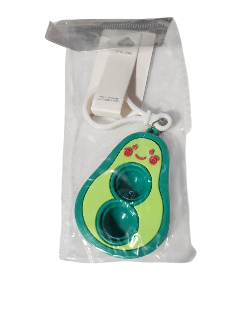 Cute Avocado Pop-It Keychain Fidget Toy - Green Or Yellow